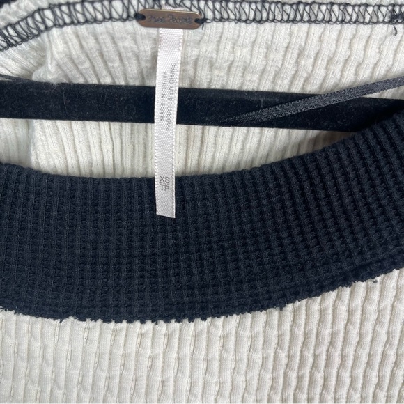 Free People Josie Patterned Mixed Knit Textured Cable Trim Top In Multi Size XS - Picture 6 of 7